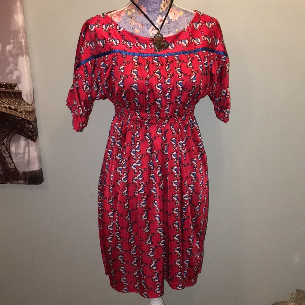 Betsey Johnson Red Sailor Dress sz S